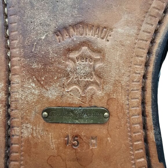 Vintage Exotic Alligator Men's 15M Black Monk Strap Dress Loafers Paolo De Marco - Picture 4 of 15